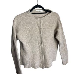 Evam Eva Women’s Sz S Beige Wool Cashmere Cropped Button Down Cardigan Sweater